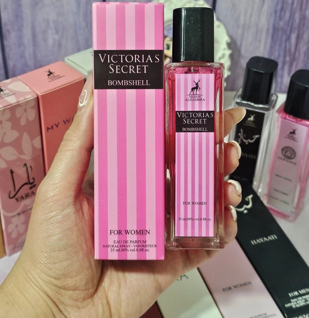 عطر ادوپرفیوم زنانه الحمبرا ویکتوریا سکرت بامب شل حجم ۳۵ میلی لیتر